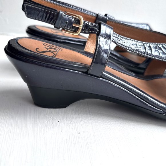 SöFFT Womens Wedge Navy Patent Leather 8 M - Picture 5 of 13